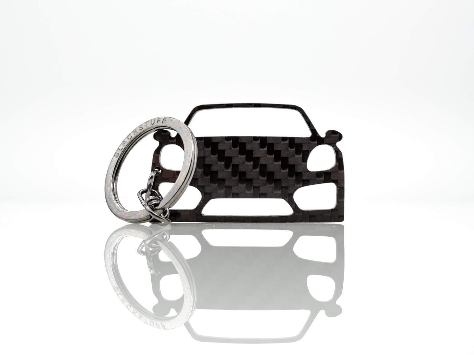 BlackStuff Carbon Fiber Keychain Keyring Ring Holder Compatible with Boxster Cayman 981 2012-2016 BS-635
