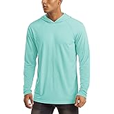 MAGCOMSEN Men's Hooded UPF 50+ Sun Protection T Shirts Long Sleeve Athletic Fishing Shirts Rash Guards