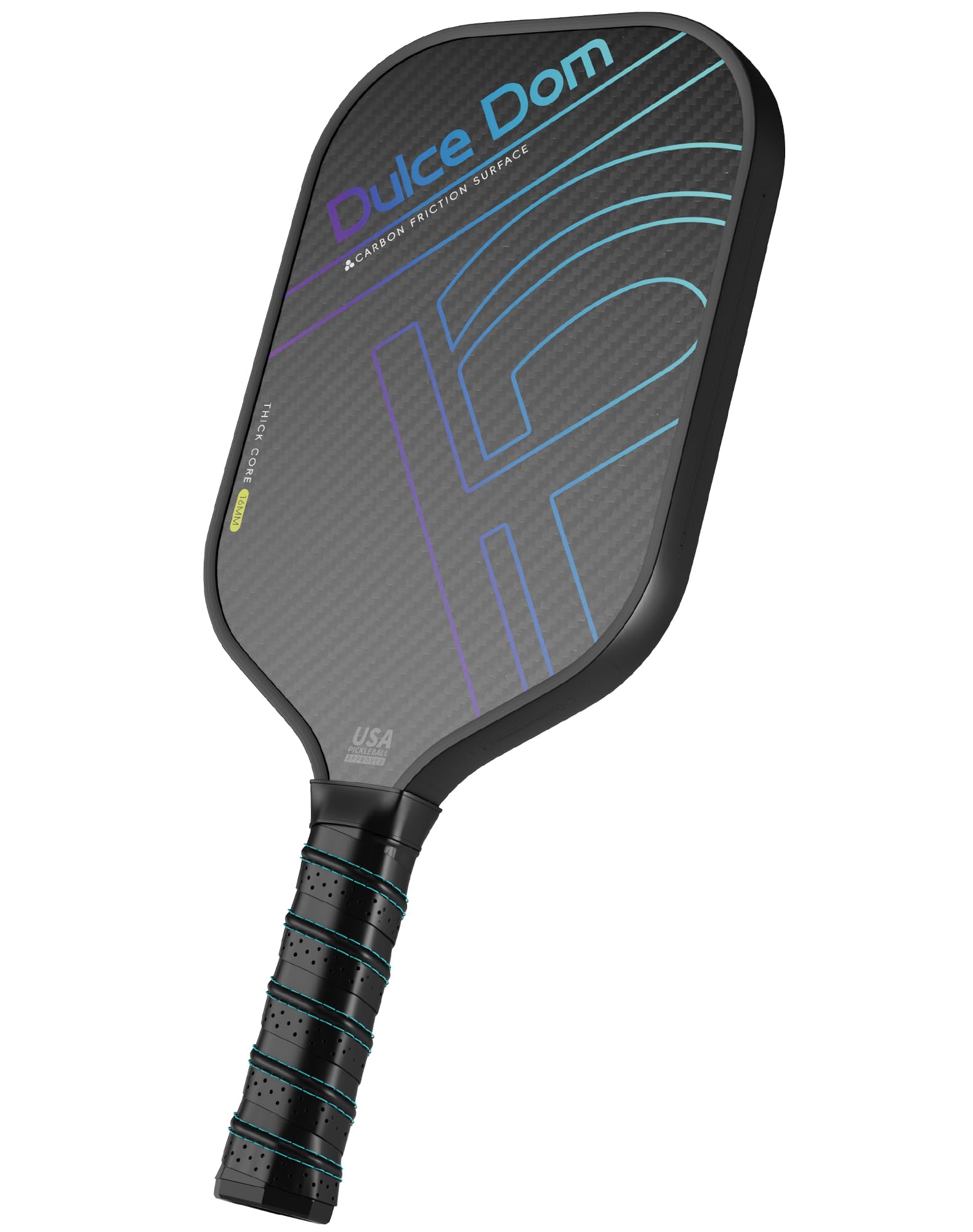 DULCE DOM Professional Pickleball Paddle, T700SC Carbon Fiber Thermoforming Pickle Ball Paddle with 16mm Honeycomb Core, USAPA Approved Precision Pickleball Racket for High Spin & Powerful Shots Image