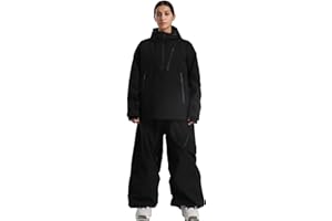 GSOU SNOW Women's Ski Jacket and Pants Set Baggy Snowboard Jacket Snow Suit Waterproof Windproof Hooded Coat