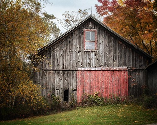 Autumn Farmhouse Wall Decor Rustic Barn Landscape Unframed or Matted Print.
