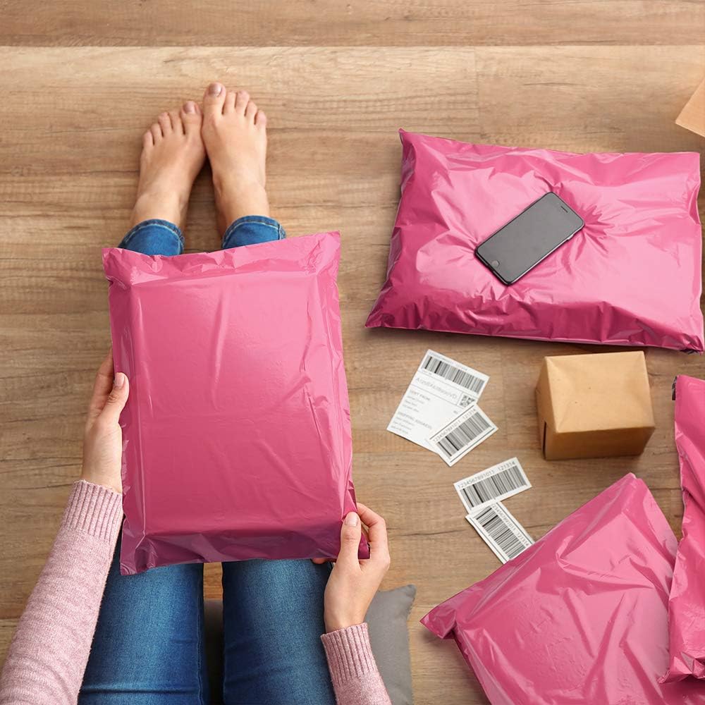 Metronic 10x13 Envelopes Mailers 100pack Pink Shipping Bags with Self Adhesive Waterproof and Tear-Proof Postal Bags : Office Products