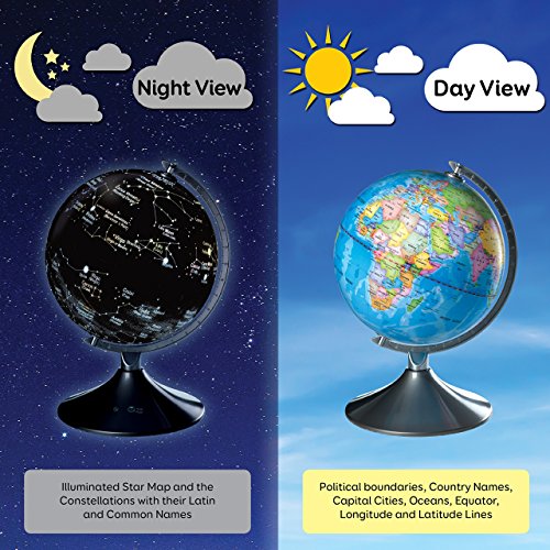 image for Tech Tools Interactive World Illuminated Globe For Kids - 2-In-1 Stand