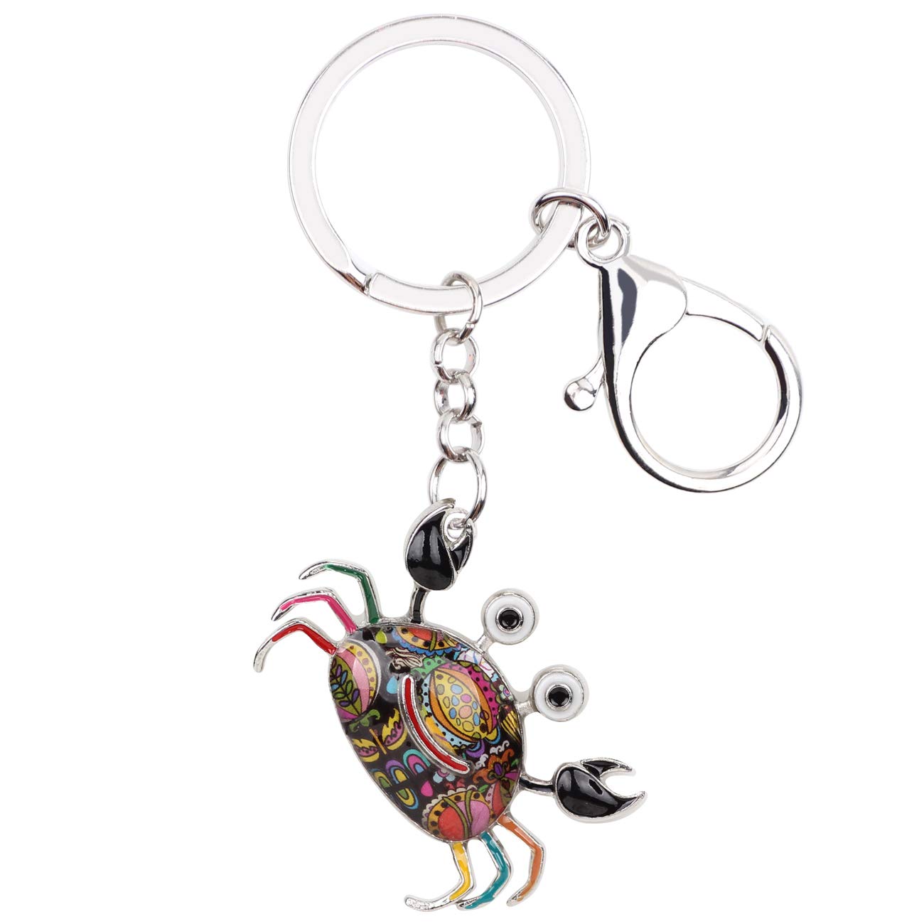 WEVENI Metal Alloy Crab Key Chain Ring Fashion Ocean Jewelry For Women Handbag Bag Charm Keychain Accessories (Black) — image 1