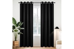 Joydeco Blackout Curtains for Bedroom 84 Inch - Black Out Curtains with Grommets Thermal Insulated Room Darkening Light Blocking, Noise Reducing & Wrinkle-Free Drapes for Living Room Windows, 2 Panels