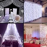ZSTBT UL Safe 304 LED 9.8Feet Connectable Curtain Lights Icicle Lights Fairy String Lights with 8 Modes for Wedding Party Family Patio Lawn Decoration
