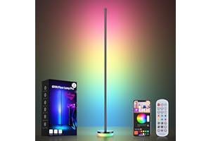 OIYN Corner Floor Lamp, RGBICW LED Corner Lamp with 1300lm Smart Modern Floor Lamp,App & Remote Control,Music Sync,Color Changing Standing Lamp for Bedroom Living Room and Gaming Rooms