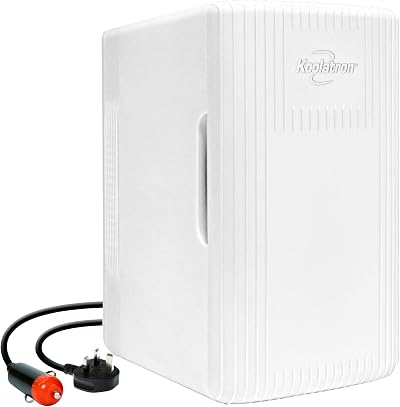 Koolatron Retro 6L Mini Fridge 12V AC/DC Portable Cooler Warmer White
