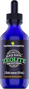 The Food Movement Black Earth Zeolite with Humic Fulvic Acids, Trace Minerals for Body Detox, Gut Health, Immune Support - 2oz Liquid Drops Supplement