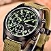 YISUYA Military Army Stopwatch Men’s Black Luminous Date Chronograph Watches Green Nylon Bracelet