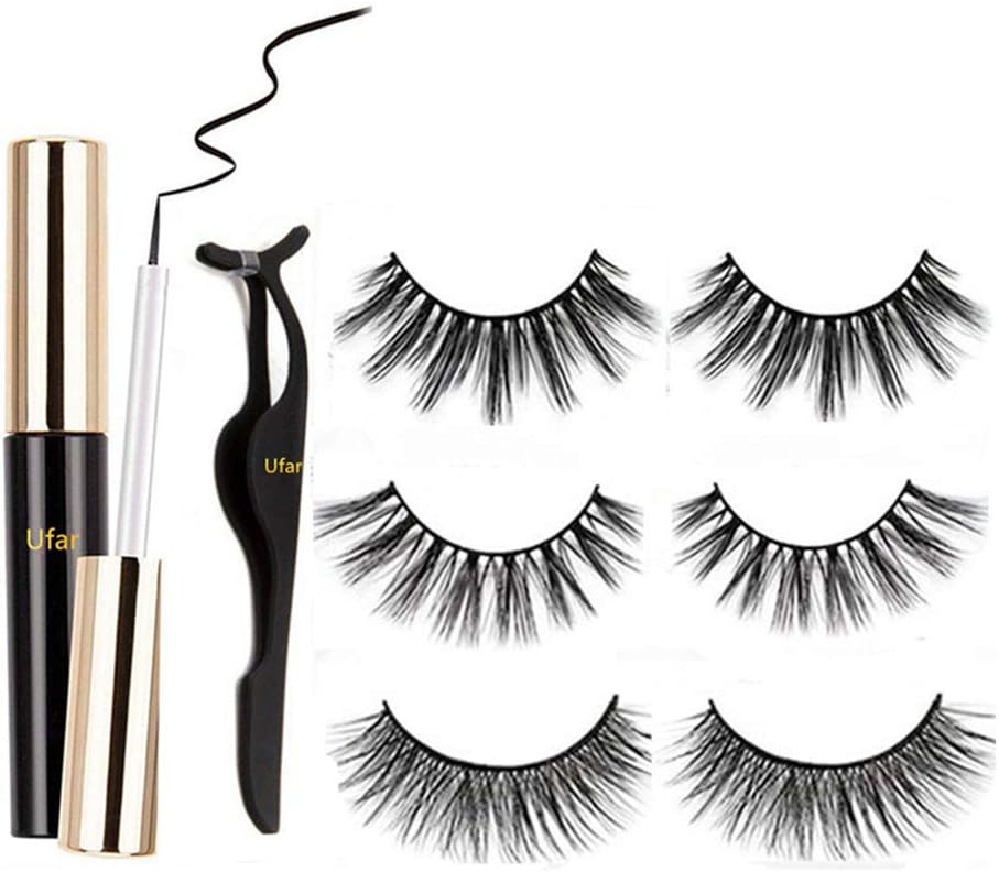 Magnetic Eyeliner and Eyelashes Kit, [2019 NEW INVENTION] Waterproof Long-lasting Magnetic Liquid Eyeliner for Use with Magnetic Eyelashes, Cruelty Free, 4 Magnets