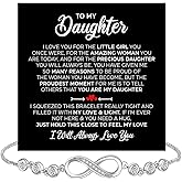 CALLA DECORGIFTS To My Daughter Bracelet, I Love You Bracelet, Daughter Gift, Christmas, Birthday Gift with Message Card and Box