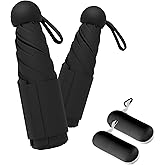 LILAC Travel Mini Umbrella Compact Small & Lightweight, UV Rain Protection, Pocket-Sized Folding Umbrellas with Quickdraw & Case for Men Women & Kids Backpack