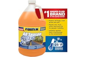 Rain-X All Season -25°F 2-in-1 De-Icer & Bug Remover Windshield Washer Fluid - 1 Gallon (Pack of 6)