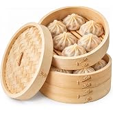Joyce Chen 2-Tier Bamboo Steamer Baskets, 10-Inch