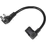 90 Degree Computer Power Cord Right Angle - 1FT Flat Plug NEMA 5-15 Plug to IEC C13 Power Cord,Universal PC Power Supply Cord