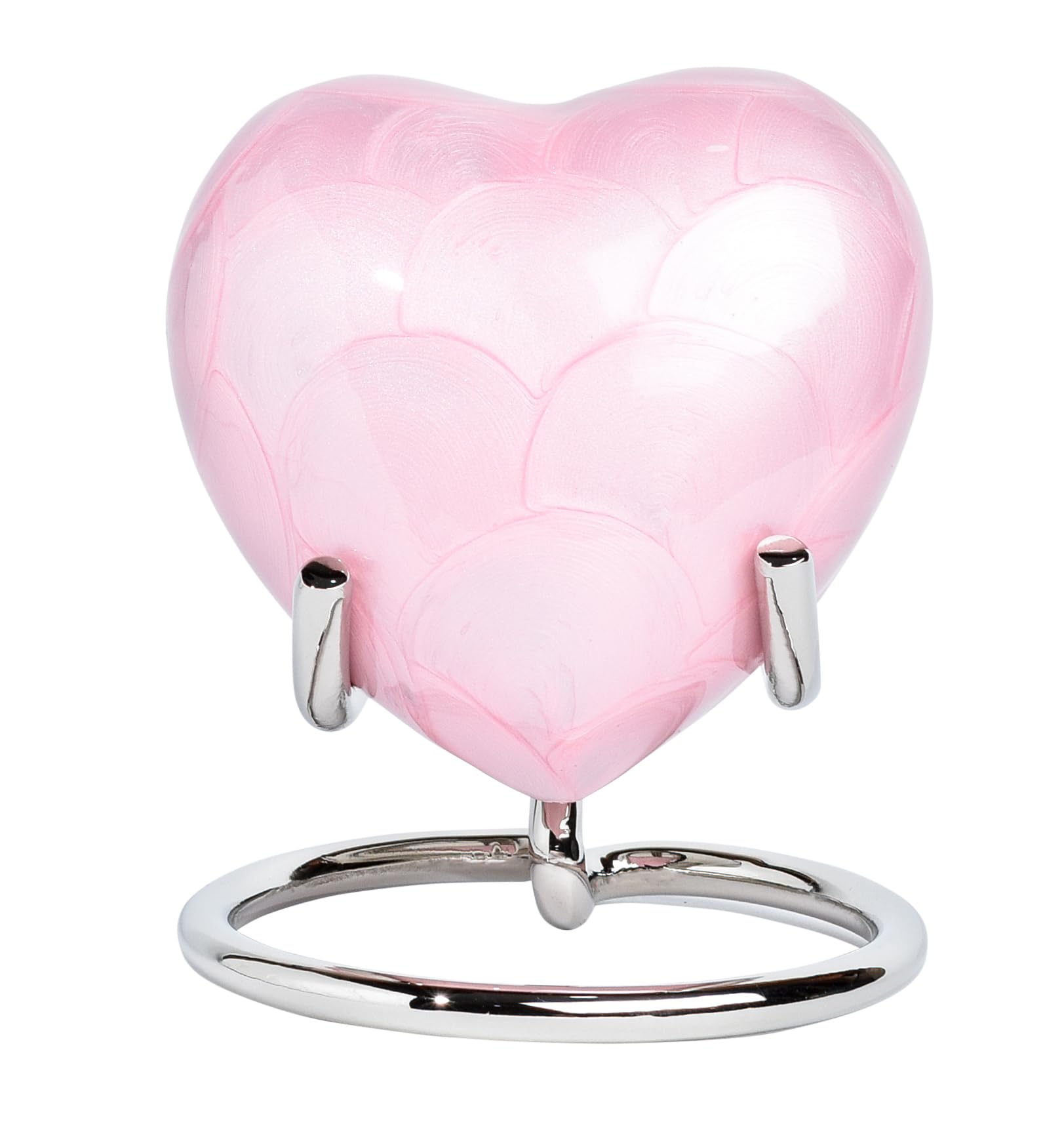 Royal Rapture Urn for Ashes Funeral Memorial Cremation Keepsake Love Urns Decorative Brass Heart with Stand (Pink Plain, 3") RHM03-23 — image 1