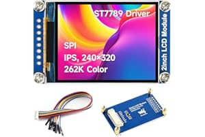 Waveshare 2inch LCD Display Module, Compatible with Raspberry Pi/Pi zero/Arduino/Esp32, with ST7789 Driver, 262K Color, IPS Screen, 240×320 Resolution, SPI Interface