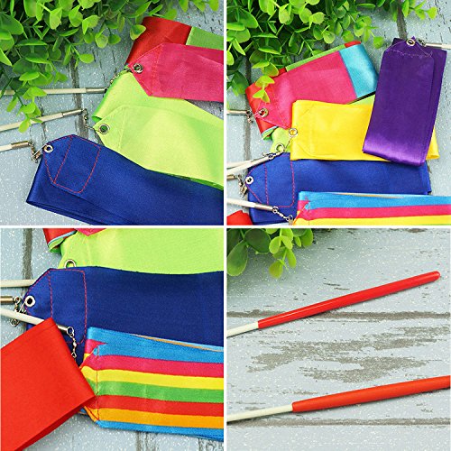 image for Changsheng Mall ChangSheng 16 Pcs Colors Rhythmic Gymnastics Ribbon, S