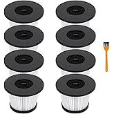 8 Pack HEPA Filters Replacement Compatible with Moo-soo K24 Cordless Vacuum, Washable Resuable Vacuum Dust Filters Accesories Part
