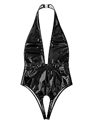 YiZYiF Women's Sleeveless Wet Look Glossy Patent