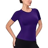 SPVISE Women's Compression Shirt Short Sleeve Workout Tops Athletic Baselayer Dry Fit Running Yoga Gym Basic T-Shirt Crewneck