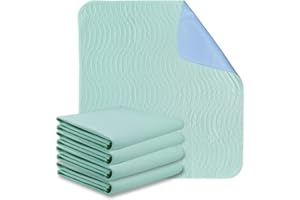 AGOOLIIU Bed Pads for Incontinence Washable Reusable Pad Absorbent Incontinence Bed Pads with 4-Layer Waterproof Under Pad Mattress Protectors Pads for Elderly (34×36 Inch - 4 Pack)