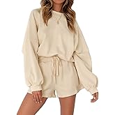 MEROKEETY 2026 Spring Lounge Sets for Women Oversized Batwing Sleeve Casual Top and Shorts 2 Piece Outfits Sweat Set