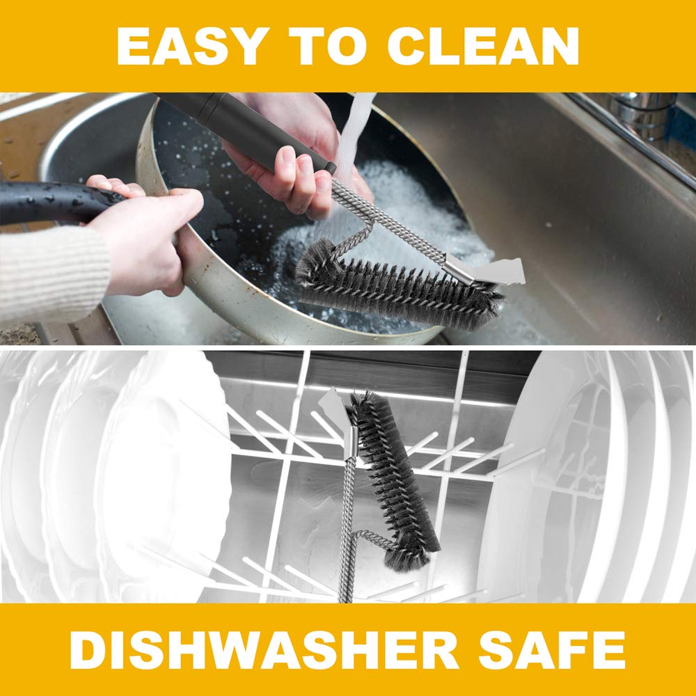 Kuger BBQ Grill Brush and Scraper, Barbecue Wire Grill Brush 18\