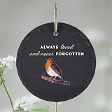 Global Designs Robin Grave Stick Marker Memorial Slate 25x11cm view 4
