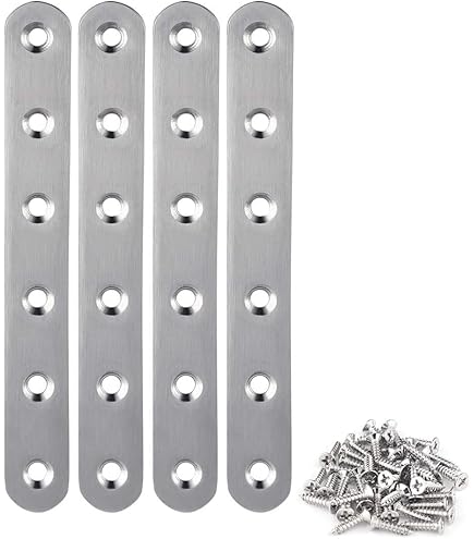 GOSHUN 20 PCS Straight Flat Brace Stainless Steel Sturdy Braces Flat - View #9