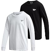 Reebok Boys' Long Sleeve Shirt - 2 Pack Basic Cotton Long Sleeve T-Shirt - Crewneck Tee for Boys (8-14)