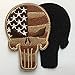 SpaceAuto 3D Embroidered Head Shape American Flag Skull Military Army Tactical Morale Badge Patch 2.56