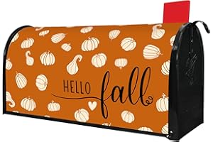 PUTWARE Fall Mailbox Covers Magnetic Standard Size 21" X 18" Waterproof Welcome Autumn Pumpkin Mailbox Wraps Post Letter Box Cover for Garden Yard Home Thanksgiving Decor Outdoor Decorations