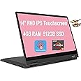 Lenovo Flex 5 2 in 1 Convertible Laptop 14" FHD IPS Touchscreen AMD Quad-Core Ryzen 3 4300U (Beats i5-10210U) 4GB DDR4 512GB SSD Dolby Audio Webcam Win 10 + HDMI Cable