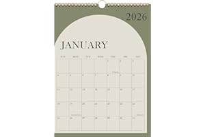 RUNTIOVAL Calendar 2026-2027 - Wall Calendar from January 2026 - June 2027, 2026-2027 Wall Hanging Calendar with Thick Paper, 12" x 14.5", Green