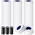 30 Rolls 15000pcs White Price Gun Labels for Mx-5500 Labeller White Pricemarker Stickers Plus 3 Piece Refill Ink Rolls (30 Rolls Pure White + 3 Refill Inks)