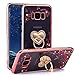 CaseHaven Galaxy S8 Plus Case, Glitter Crystal Heart Floral Series - Slim Luxury Bling Rhinestone Clear TPU Case with Ring Stand for Samsung Galaxy S8 Plus (SM-G9550) - Rose Gold