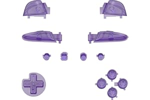 eXtremeRate Transparent Atomic Purple Repair ABXY D-pad ZR ZL L R Keys for Nintendo Switch Pro Controller, DIY Replacement Fu