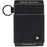 Thread Wallets Ultra Slim Minimalist Card Holder Wallet for Men and Women (Black, One Size)