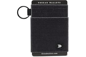 Thread Wallets Ultra Slim Minimalist Card Holder Wallet for Men and Women (Black, One Size)