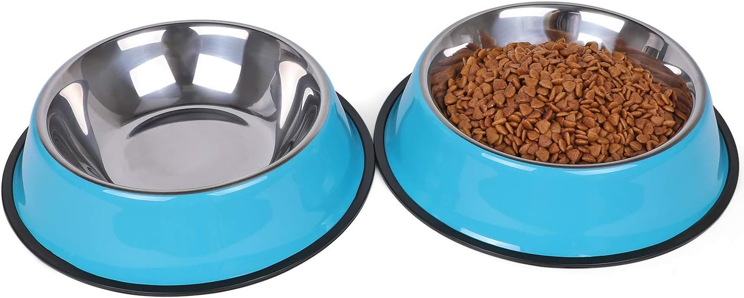 Whippy Stainless Steel Dog Bowl for Small,Medium and Large Pets Set of 2