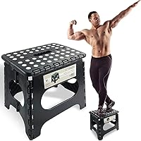 Spranster Super Strong Folding Step Stool - 11" - Sturdy Enough to Hold 300 Lb - Lightweight Foldable Step Stool for Adults a