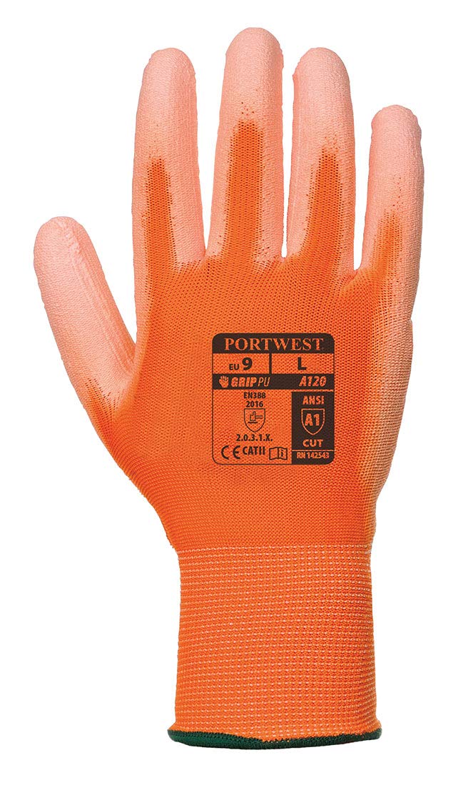 Portwest Men's Pu Palm Glove Tools, Orange, S Pack Of 1 UK