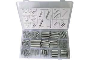 Yesallwas 200Pcs Springs Assorted Set, 20 Kinds Tension Springs, Compression Springs Assortment, with Small Compression and E