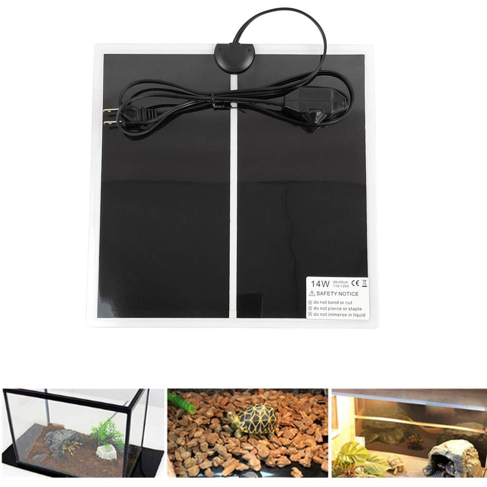 Reptile Under Tank Heating Pad, 110V Terrarium Heater with Thermostat