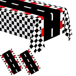 WNINK 2 PCS Racing Car Theme Tablecloths Car