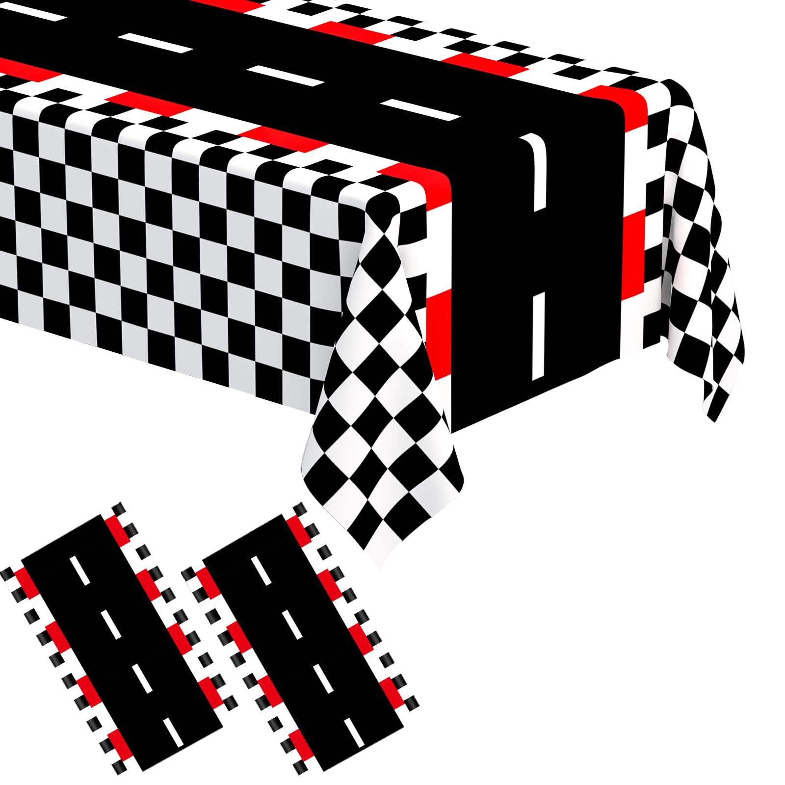 WNINK 2 PCS Racing Car Theme Tablecloths Car