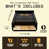 WildYard Wooden Bat Box Single Chamber Black Weatherproof Easy Hang Garden view 4