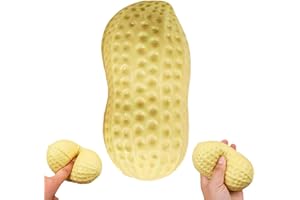 Peanut Shaped Squish Balls, Slow Rebound Cute Butter Peanu-t Stress Balls, Squeezable Foam Peanut, for Stress Relief, Anxiety